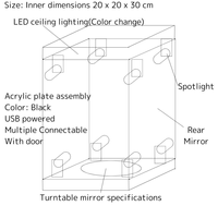 TERMEIN Boîte de présentation LED pour figurines en acrylique en stock avec base rotative et éclairage intégré