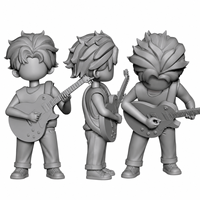 Figurine de collection en PVC personnalisée, musicien rock avec guitare électrique dorée, jouet design, cadeau musical, objet de présentation