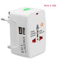 Adaptador de Viaje Universal Multiconversión con Doble USB, Cargador de Pared Universal Portátil para UE, Reino Unido, Australia y EE. UU.