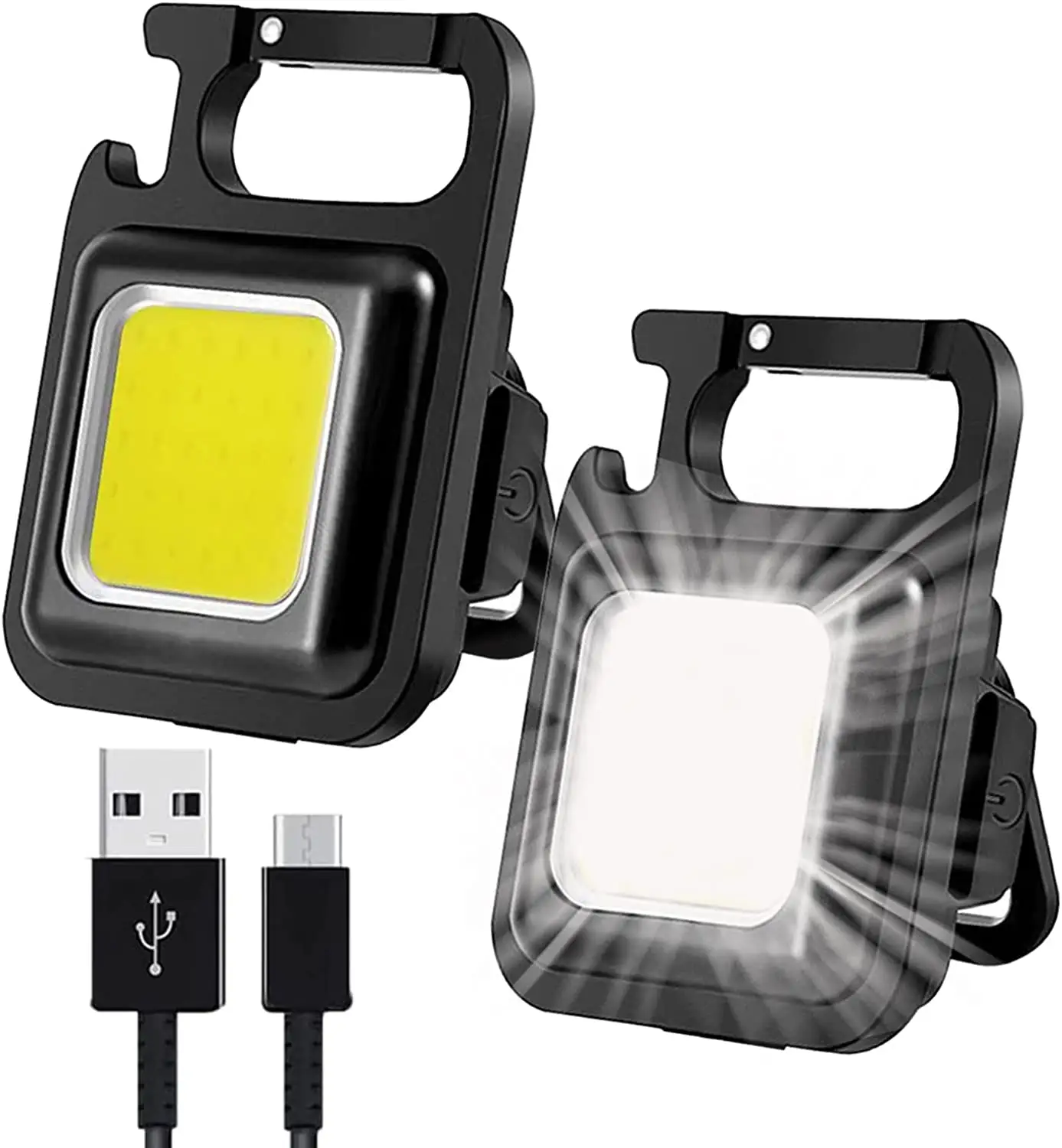Mini COB Pocket Purse Magnetic Car Flashlights Powerful 500 High Lumens Bright Rechargeable Keychain Work Light Camping Lantern