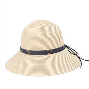 Sombrero de Paja Flexible de Ala Ancha con Cinta Negra y Mariposa, Protección Solar para la Playa, para Mujer 2024 - Product Image 5