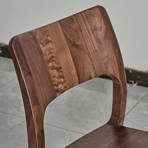 Sillas Nórdicas con Respaldo, Sillas Casuales de Madera de Nogal Negro, Sillas Pequeñas y Sencillas para el Hogar, Sillas de Madera para Cocina, Comedor, Sillón para Hotel/Restaurante - Product Image 6