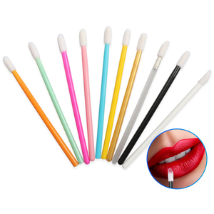 50pcs Disposable Flat <b>Brush</b> Nail Polish Applicator for Lip Balm Liner Lip Gloss Used with Makeup <b>Brushes</b> GZ RTS Bulk Mixed Order - Product Image 2