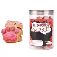 Vente en gros de friandises pour animaux de compagnie Pattes de chat Gâteries aux fruits et légumes lyophilisés pour animaux de compagnie Snacks de biscuits à griffes de chat mignon