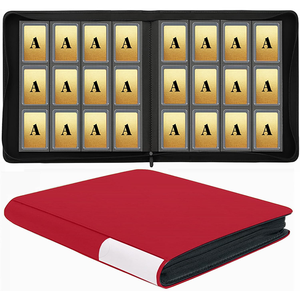 <span class=keywords><strong>Classeur</strong></span> de cartes à collectionner en PU épaissi, chargement par le haut, 12 pochettes, très grande capacité 336 cartes, album de collection avec fermeture éclair - Product Image 6