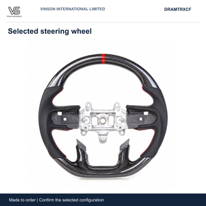 Volant en fibre de carbone pour Dodge Ram 1500, configuration sélectionnée avec centre ouvert DRAMTRXCF - Product Image 1