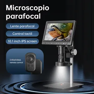351-C 10.1 inç Ips ekran otomatik odaklama dijital mikroskop 12mp kamera Video kaydedici Hd Ips Lcd ile elektron mikroskoplar