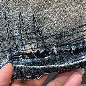 Truen 2023 vente chaude été Vintage nostalgique lavé déchiré Patch Denim Shorts hommes vêtements pantalons décontractés - Product Image 4