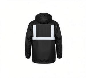 Giacca con cappuccio e strisce riflettenti sul retro per la sicurezza stradale - Product Image 1