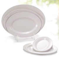 Plateau ovale incassable en mélamine au design moderne, assiette ovale en mélamine blanche, vaisselle de service au lave-vaisselle pour restaurant à domicile