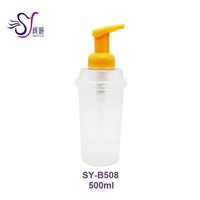 Bouteille en plastique transparente de 500 ml avec pompe à mousse pour savon pour les mains, gel douche et emballage de nettoyant liquide