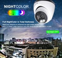 2MP Analog Security Turret Camera,4-in-1(TVI/CVI/AHD/CVBS),Color-Vu,F1.0 Super Aperture,Full Color,Built-in Mic,Full Metal,NTSC