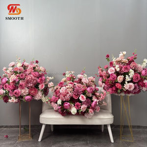 Centro de Mesa de Flores Artificiales de Seda de 80 cm con Diseño Nuevo y Elegante, con Flores de Cerezo y Rosas, para Bodas - Product Image 6
