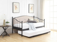 2025 Nouveau design Vente à chaud Lits gigognes rembourrés en tissu Canapé-lit Lit simple avec lit gigogne coulissant à vendre