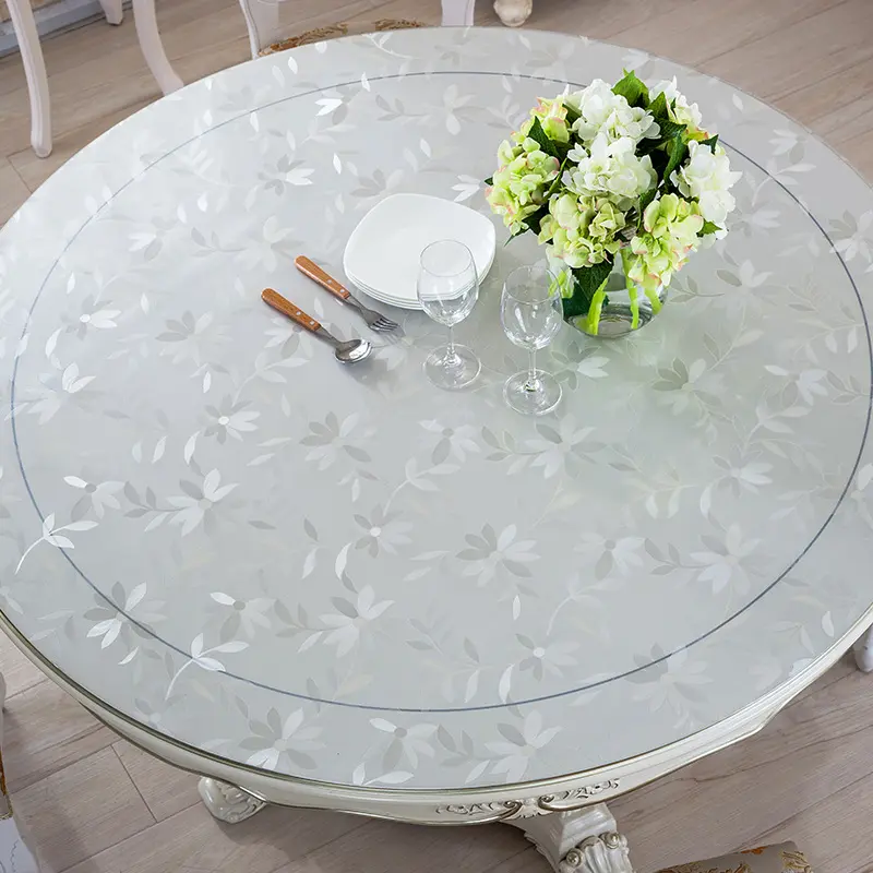 Hiçbir yağ sızıntısı 2mm PVC Anti bakteriyel masa örtüsü masa örtüsü kesip fiyat