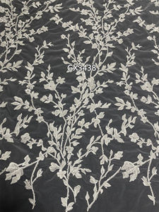 Tela bordada de tul de gama alta con malla de encaje ecológica de cuentas para vestidos de novia y prendas - Product Image 3