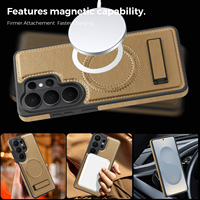 Étui en cuir magnétique de luxe robuste pour Samsung Galaxy S26 Ultra S25 Ultra S25 Plus S24 FE S23 avec béquille fine