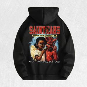 Felpa con Cappuccio Saintears con Grafica Angelo <span class=keywords><strong>e</strong></span> Diavolo, 100% Cotone, Magazzino USA, 6 Colori - Product Image 5