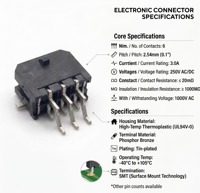 Connecteur MX JST MX3.0 1x04P à angle droit, type SMT, noir, plaqué étain, connecteur carte à carte