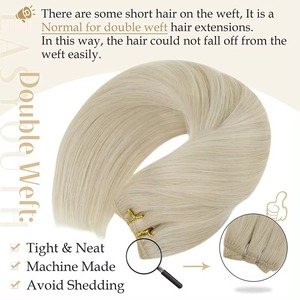 Extensions de cheveux indiens russes Remy vierges alignées sur les cuticules 100% Texture droite - Product Image 6