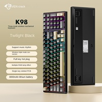 Clavier mécanique sans fil K98 Hot Plug Mahjong Audio personnalisé pour jeux électroniques, RGB, trois modes, USB Type A, 97 touches