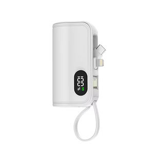 Portable Powerbank Mini Double prise cachée charge d'urgence 5000mAh Capsule Power Bank avec câble intégré pour téléphone portable - Product Image 4