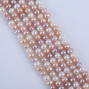 Perles d'eau douce naturelles Zhuji, 5-5,5 mm, blanc poudre, violet, couleurs mélangées, presque perles, matériel de fabrication de bijoux DIY, accessoires - Product Image 1