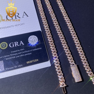 <span class=keywords><strong>Set</strong></span> <span class=keywords><strong>Collana</strong></span> <span class=keywords><strong>e</strong></span> <span class=keywords><strong>Bracciale</strong></span> da <span class=keywords><strong>Uomo</strong></span> in Argento Sterling 925, Catena Cuban Link Hip Hop Miami 8mm, Moissanite Taglio Baguette Iced Out, Placcato Oro Rosa - Product Image 6