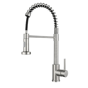 Jboyurn 304 Stainless Steel Pull Out Faucet Single Handle Deck <b>Mounted</b> Modern Kitchen Sink Water Tap With <b>Spray</b> Head - Product Image 5