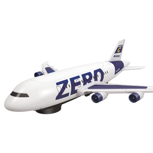 Kidsren's Colorful Light Music Passenger Plane Toy Electric Gear Aircraft Model with 360 Rotation Walking Feature for Boys