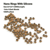 Vente en gros de micro anneaux en cuivre noir avec perles en silicone nano outils d'extension de cheveux