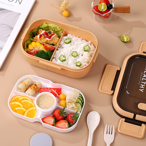 Healthy Bento <b>Box</b> Large Capacity Airtight Divided Compartments Portable <b>Lunch</b> <b>Box</b> For Students And Office Workers - Product Image 2