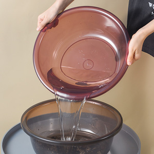 Bassine ronde transparente en plastique pour usage domestique, idéale pour laver les légumes et le linge - Product Image 3