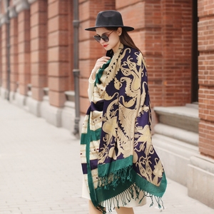 Winter Luxury Oversize Large Blanket Pashmina Shawls Soft Dupatta 100% Pure <strong>Wool</strong> Floral Scarf <strong>Wraps</strong> for Women - Product Image 5