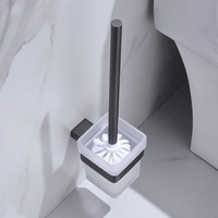 Ensemble de brosse de toilette murale en acier inoxydable Honeyson, brosse de nettoyage de salle de bain à long manche GJ2211