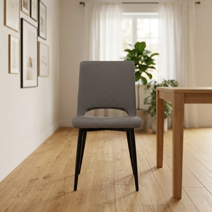 PASCAL Minimalist Modern Fabric <b>Dining</b> <b>Chair</b> with Comfortable Seating <b>Stackable</b> Design Commercial-grade Stainless Steel Legs. - Product Image 1