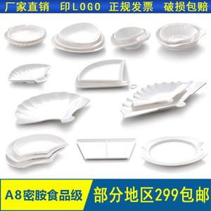 A8 <b>Melamine</b> Jade Porcelain White Creative <b>Plate</b>, Fan-Shaped Shell <b>Plate</b>, Snack, Barbecue, Skewer <b>Plate</b>, Thickened Commercial - Product Image 4