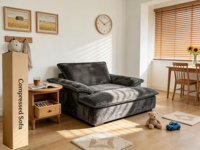 Canapé modulaire ergonomique en tissu technique anti-taches, compressé et scellé sous vide, pour bureau, maison, villa, gain de place, rembourré
