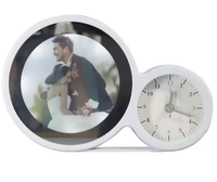 Horloge numérique LED USB avec logo personnalisé, cadre photo, design miroir magique, réveil personnalisé, horloge de bureau, cadeaux