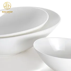 도매 주문을 받아서 만들어진 현대 중국 사기그릇 대중음식점 백색 식기류 7 인치 비스듬한 과일 샐러드 세라믹 그릇