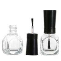 Flacon de vernis à ongles transparent de 15 ml, distributeur cosmétique de 10 ml avec bouchon et pinceau