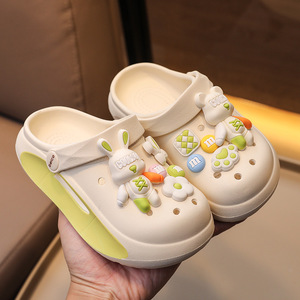 รองเท้าแตะเด็กเบซสีขาวชมพูกันลื่นแบบเปิดนิ้วเท้าสไตล์การ์ตูนสำหรับสวมใส่ในร่มกลางแจ้งขนาด 8-14 ปี - Product Image 4