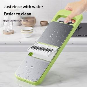 Vente en gros de trancheuse à légumes manuelle multifonction en acier inoxydable avec 3 lames, coupe-juliennes pour pommes de terre et carottes - Product Image 3