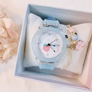 Jam Tangan Kuarsa Wanita, Arloji Olahraga LED Bercahaya Relojes Mujer