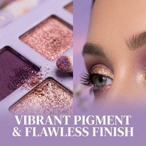 Paleta de Sombras de Ojos Metálicas Luminosas a Prueba de Agua con 10 Colores Morados Cálidos, Acabados Brillantes y Mate para Maquillaje de Fiesta - Product Image 4