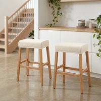 Tabouret de salle à manger en bois massif imperméable, design nordique Japandi, fabricant OEM de tabourets de comptoir de cuisine en bois, pour usage domestique et professionnel