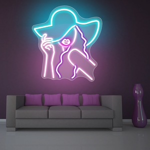 Letrero LED de neón Alien Bar, acrílico verde con diseño de mujer, para decoración de pared en el hogar, oficina, tiendas, empresas, hospitales, alimentado por USB - Product Image 6