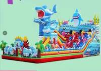 Château gonflable gonflable type requin pour enfants, jouet d'escalade