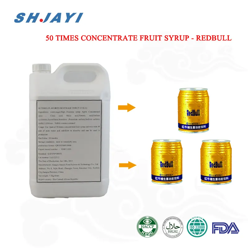 2022 горячая Распродажа shanghai jianyin газированный напиток-redbull flavor энергетический напиток 50 раз газированный концентрат сироп безалкогольный напиток