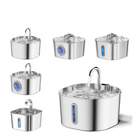 Dispenser Air Minum Hewan Peliharaan Pintar 2.2L Stainless Steel Sirkulasi Otomatis Kapasitas Besar untuk Kucing Anjing Hewan Peliharaan Kecil Penggunaan Dalam & Luar Ruangan
